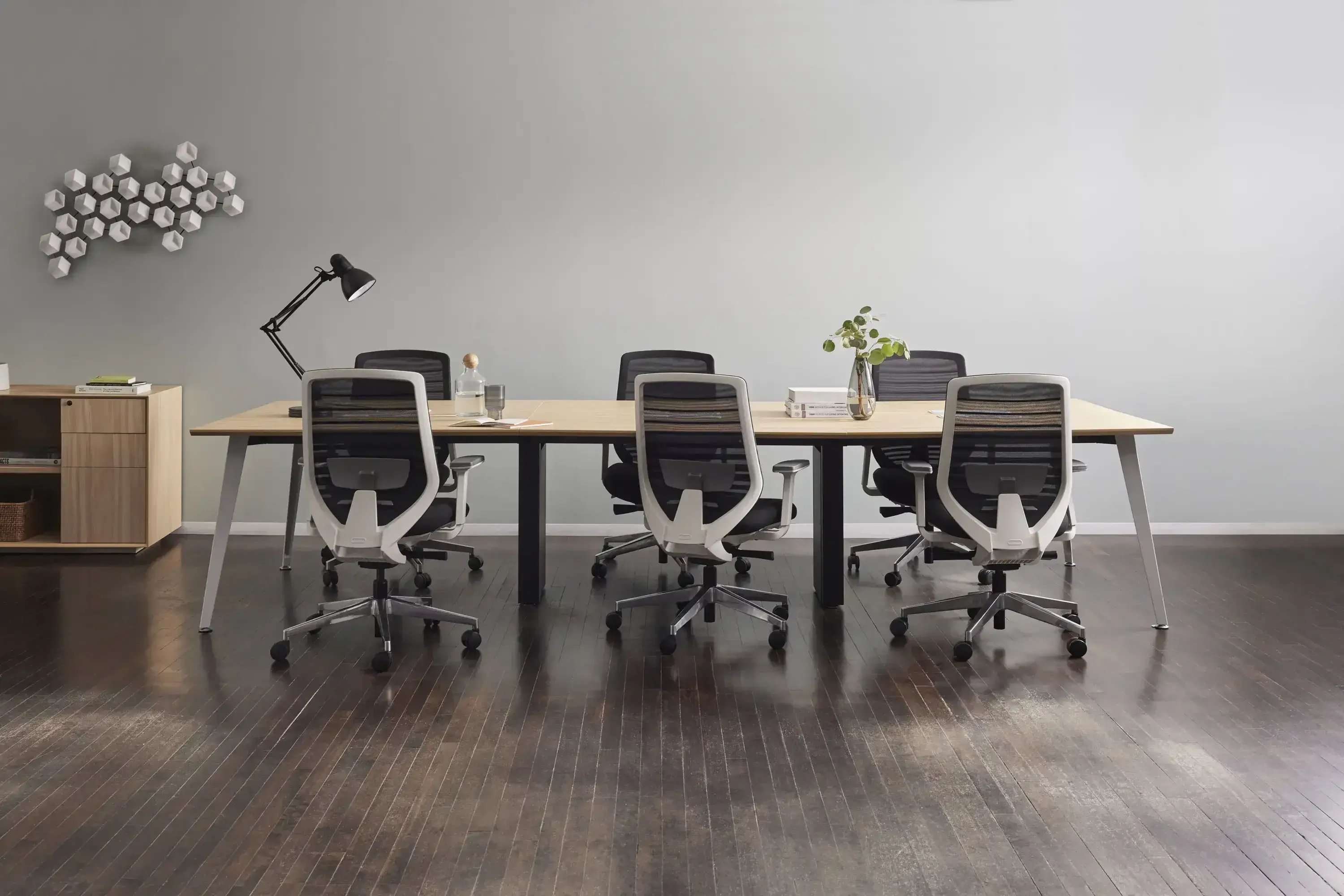 A bright meeting space ready for a conversation