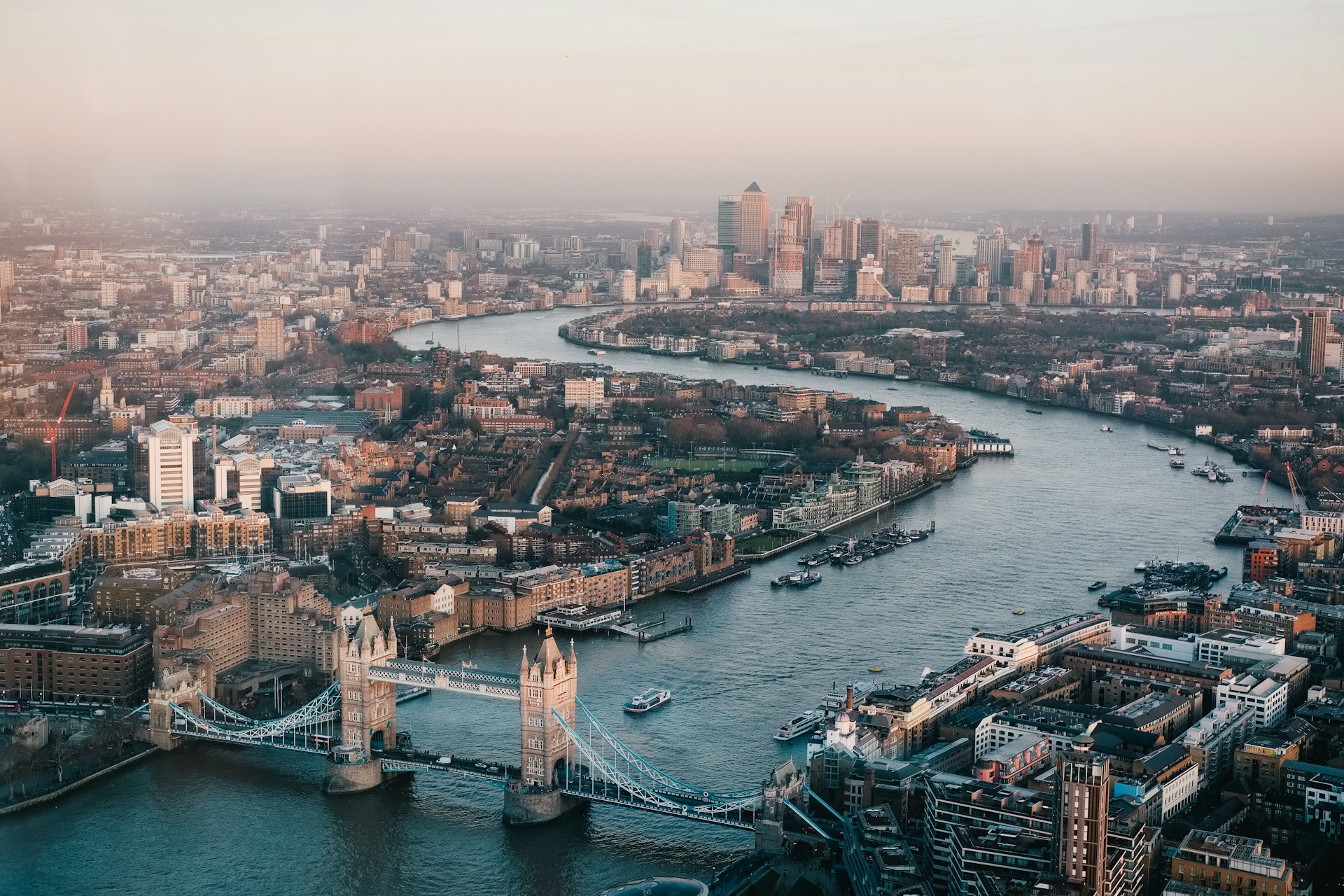 London skyline overlooking the River Thames